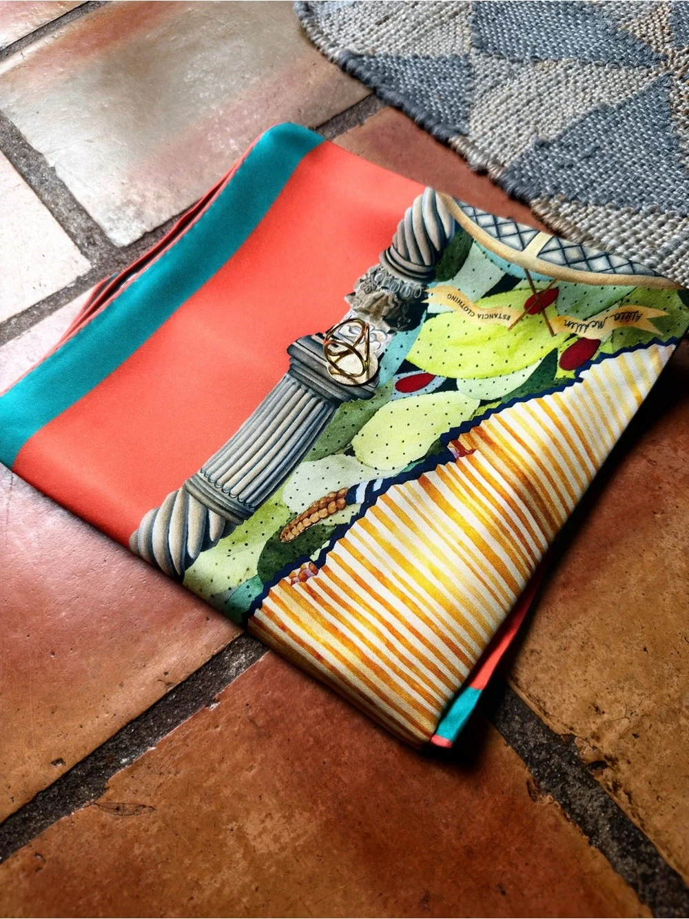 Estancia Collection Silk Scarf and Dove Scarf Ring
